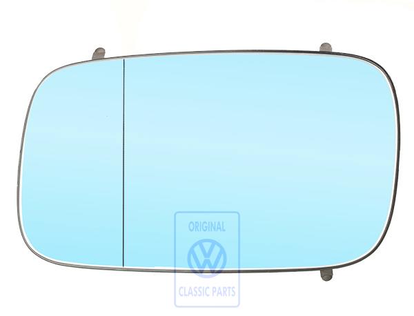 Mirror glass (aspherical- wide angle) with plate left, left lhd AUDI / VOLKSWAGEN 357857521C