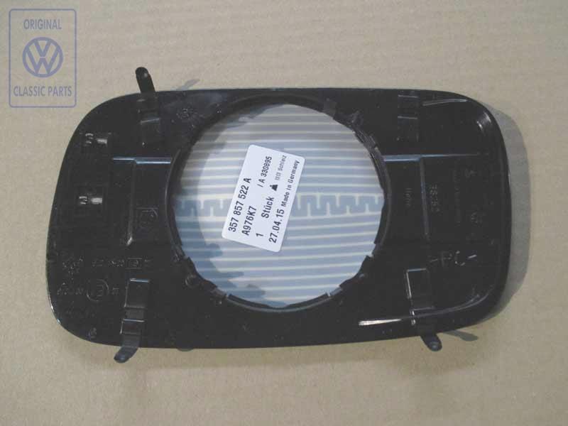 Mirror glass (convex) with carrier plate right, right lhd, right rhd AUDI / VOLKSWAGEN 357857522A 2