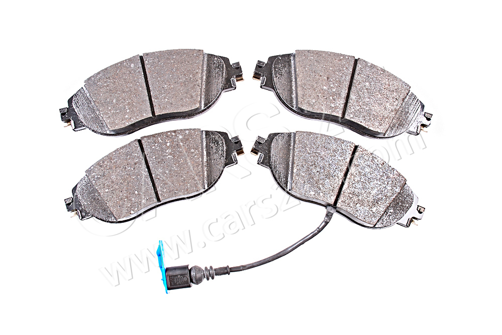 1 set: brake pads with wear indicator for disc brake front AUDI / VOLKSWAGEN 5Q0698151AJ 2