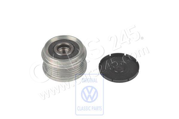 Poly v-belt pulley with freewheel and cover cap SKODA 038903119P
