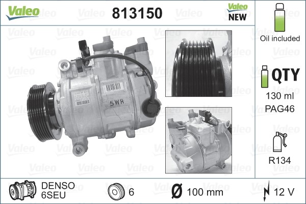 Compressor, air conditioning VALEO 813150
