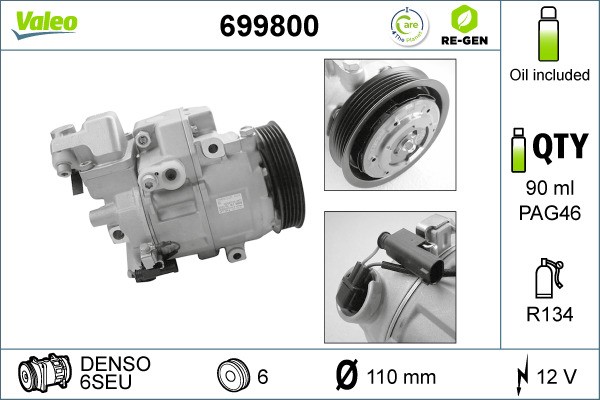 Compressor, air conditioning VALEO 699800