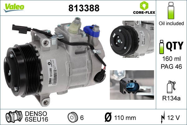 Compressor, air conditioning VALEO 813388