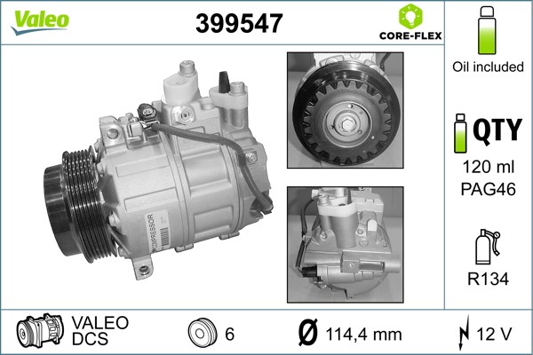 Compressor, air conditioning VALEO 399547
