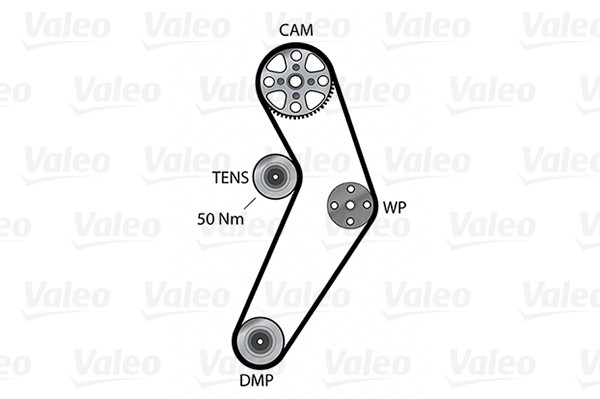 Water Pump & Timing Belt Kit VALEO 614639 2