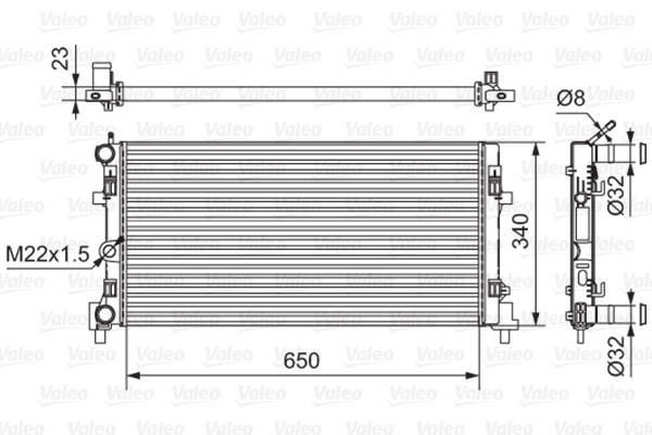 Radiator, engine cooling VALEO 701522