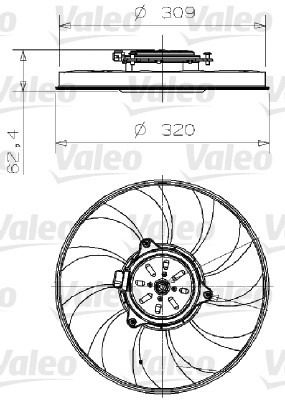 Fan, engine cooling VALEO 696001