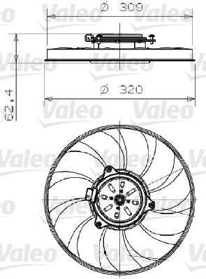 Fan, engine cooling VALEO 696002