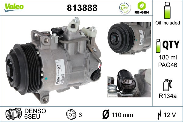 Compressor, air conditioning VALEO 813888