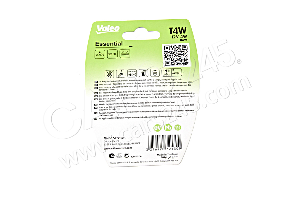 Bulb T4W ,in package 2 psc. VALEO 032130 5
