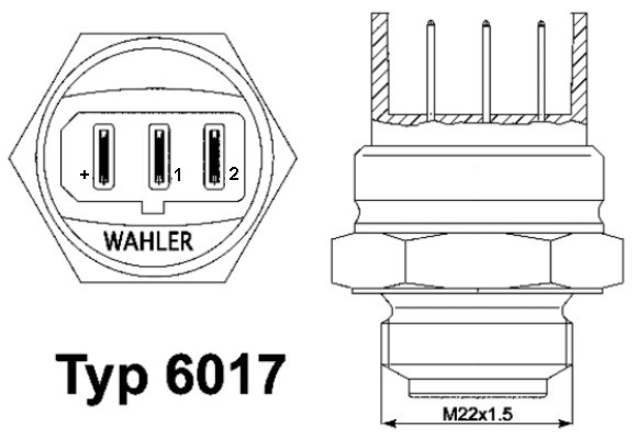 Temperature Switch, radiator fan WAHLER 601795D