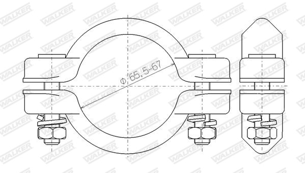Clamp, exhaust system WALKER 82501 5