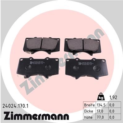 Brake Pad Set, disc brake ZIMMERMANN 240241701