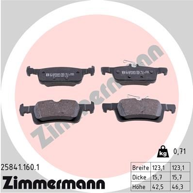 Brake Pad Set, disc brake ZIMMERMANN 258411601