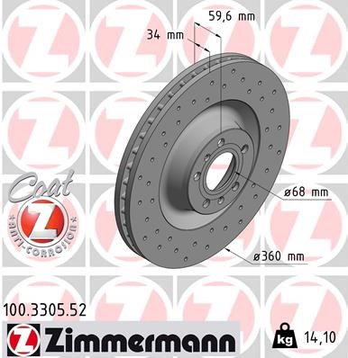 Brake Disc ZIMMERMANN 100330552