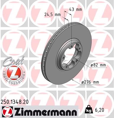 Brake Disc ZIMMERMANN 250134820