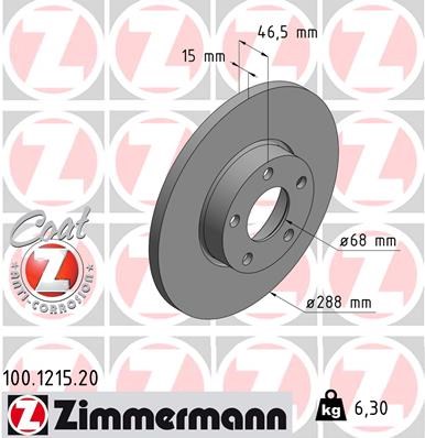 Brake Disc ZIMMERMANN 100121520