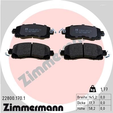 Brake Pad Set, disc brake ZIMMERMANN 228001701