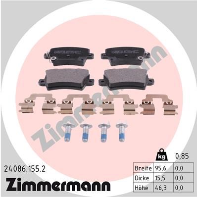 Brake Pad Set, disc brake ZIMMERMANN 240861552