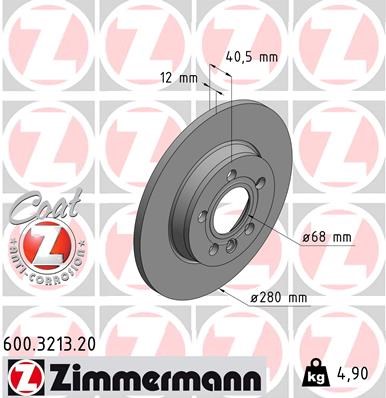 Brake Disc ZIMMERMANN 600321320