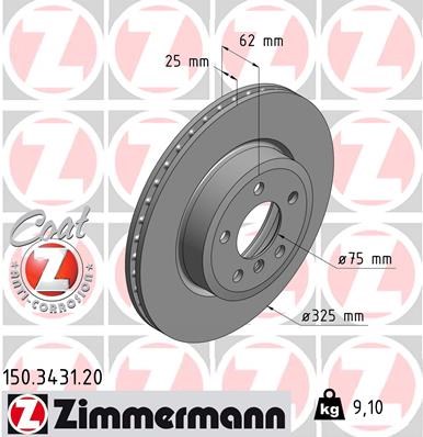 Brake Disc ZIMMERMANN 150343120