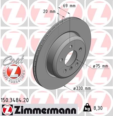 Brake Disc ZIMMERMANN 150348420