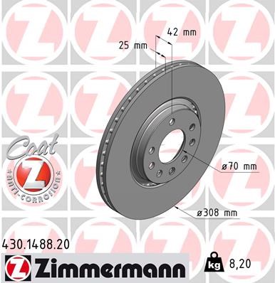 Brake Disc ZIMMERMANN 430148820