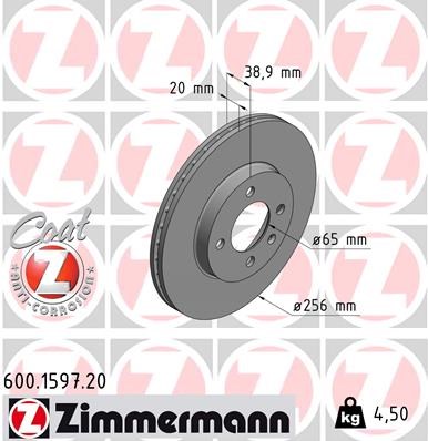 Brake Disc ZIMMERMANN 600159720