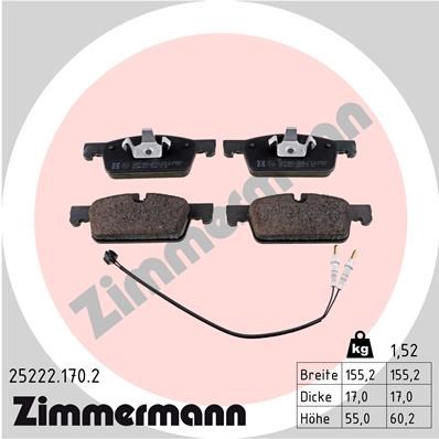 Brake Pad Set, disc brake ZIMMERMANN 252221702