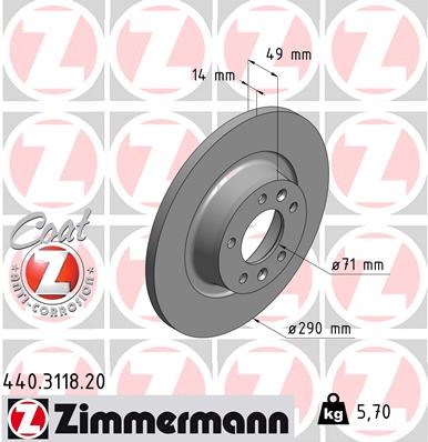 Brake Disc ZIMMERMANN 440311820