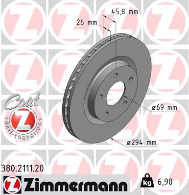 Brake Disc ZIMMERMANN 380211120