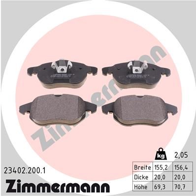 Brake Pad Set, disc brake ZIMMERMANN 234022001