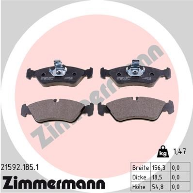 Brake Pad Set, disc brake ZIMMERMANN 215921851