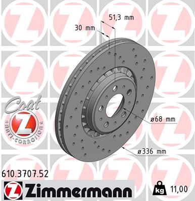Brake Disc ZIMMERMANN 610370752