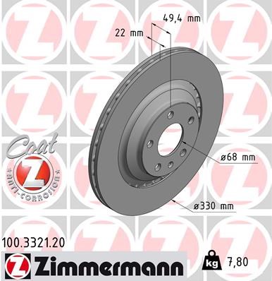 Brake Disc ZIMMERMANN 100332120