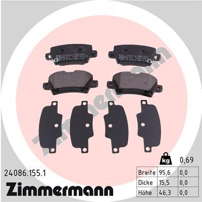 Brake Pad Set, disc brake ZIMMERMANN 240861551