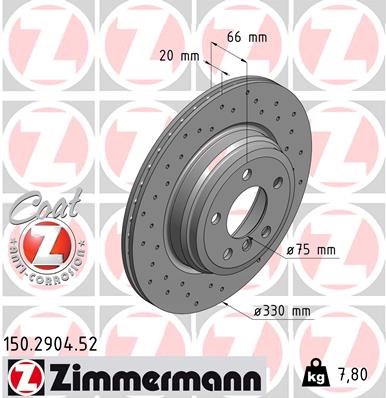Brake Disc ZIMMERMANN 150290452