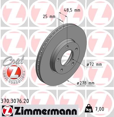 Brake Disc ZIMMERMANN 370307620