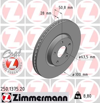Brake Disc ZIMMERMANN 250137520