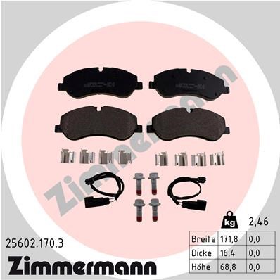 Brake Pad Set, disc brake ZIMMERMANN 256021703