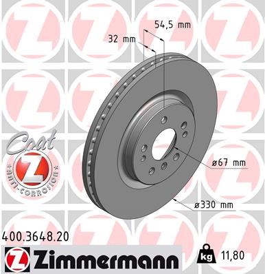 Brake Disc ZIMMERMANN 400364820