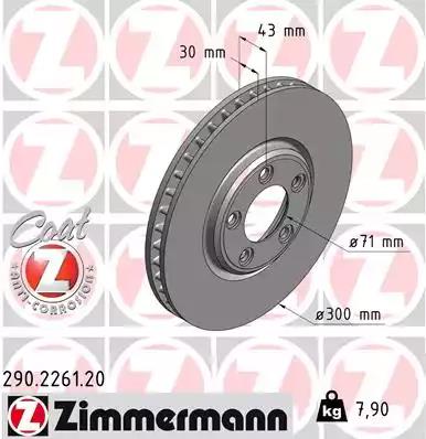 Brake Disc ZIMMERMANN 290226120
