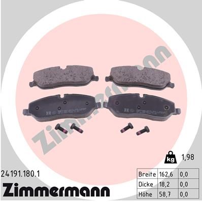 Brake Pad Set, disc brake ZIMMERMANN 241911801