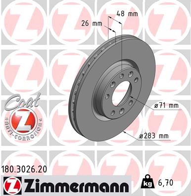 Brake Disc ZIMMERMANN 180302620