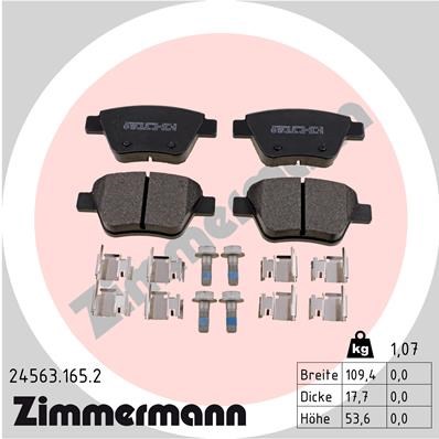 Brake Pad Set, disc brake ZIMMERMANN 245631652