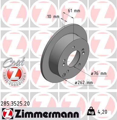 Brake Disc ZIMMERMANN 285352520