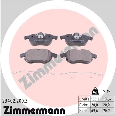 Brake Pad Set, disc brake ZIMMERMANN 234022003