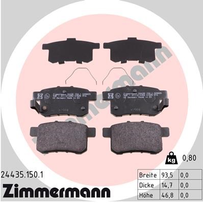Brake Pad Set, disc brake ZIMMERMANN 244351501