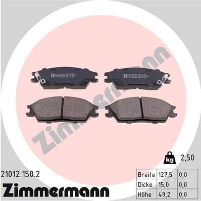 Brake Pad Set, disc brake ZIMMERMANN 210121502
