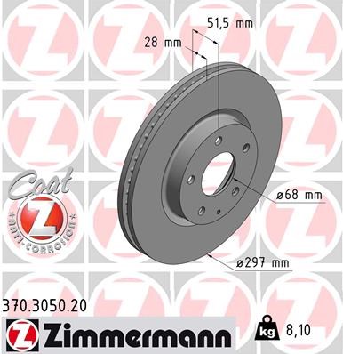 Brake Disc ZIMMERMANN 370305020